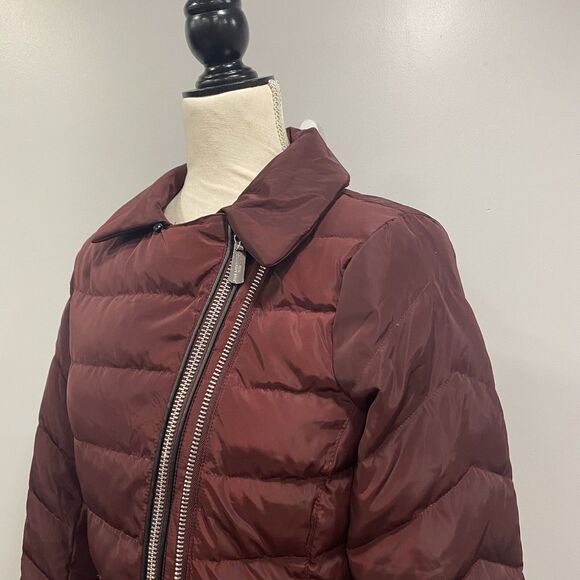 KARL LAGERFELD Paris S Puffer Jacket Down Feather Coat Maroon Designer Ski: Flaw - Picture 15 of 16